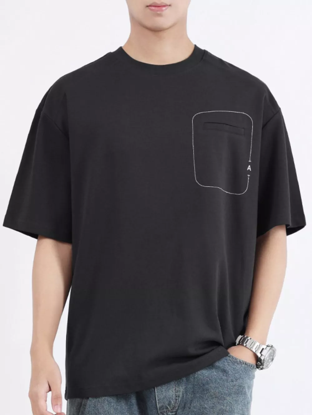 Men's Plus Size Round Neck Half Sleeve T-Shirt
