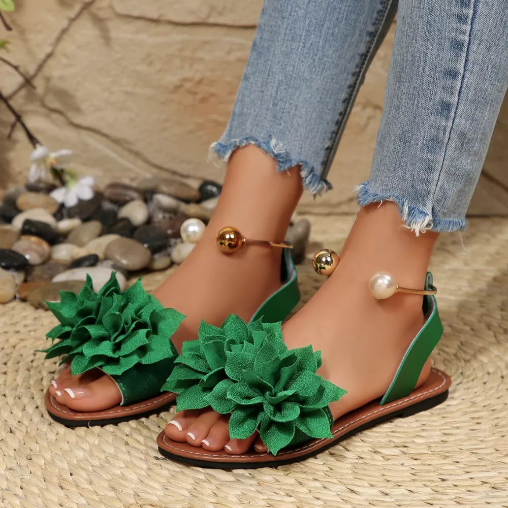 Floral Decor Flat Sandals, image 6
