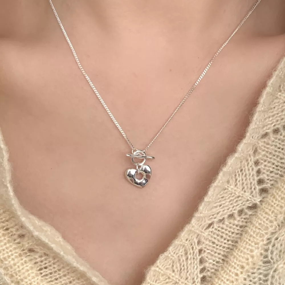 925 Sterling Silver Heart Necklace, image 3