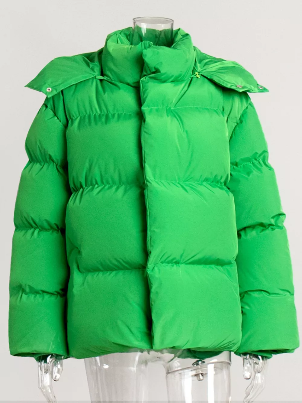 Pocketed Zip Up Hooded Puffer Jacket, image 22