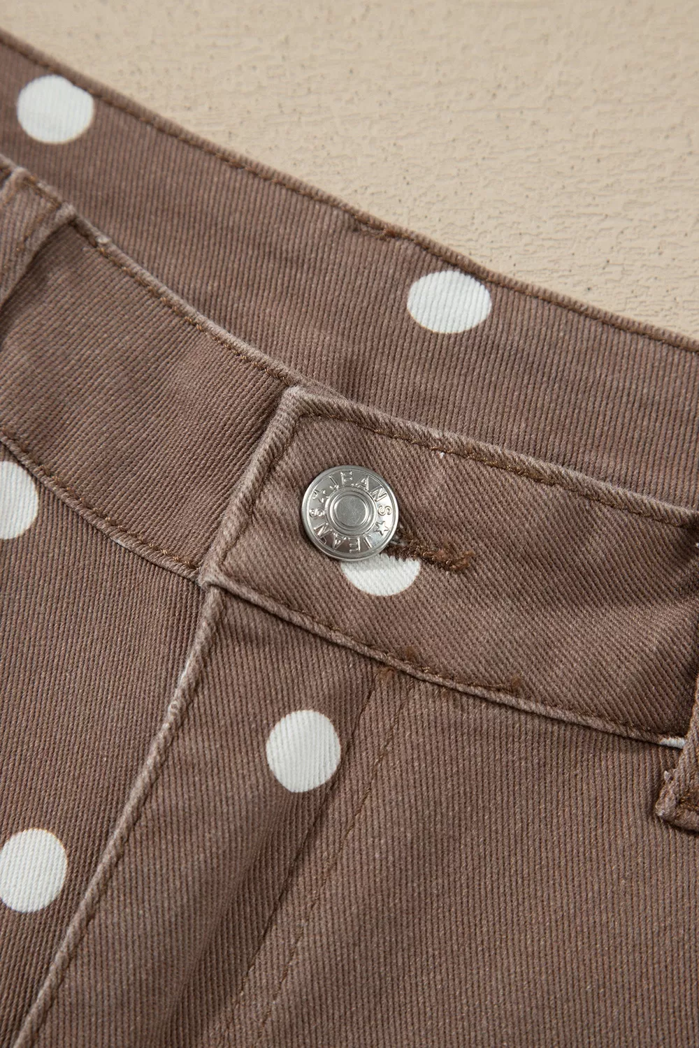 Tailored Seam Polka Dot Print Barrel Casual Jeans, image 16