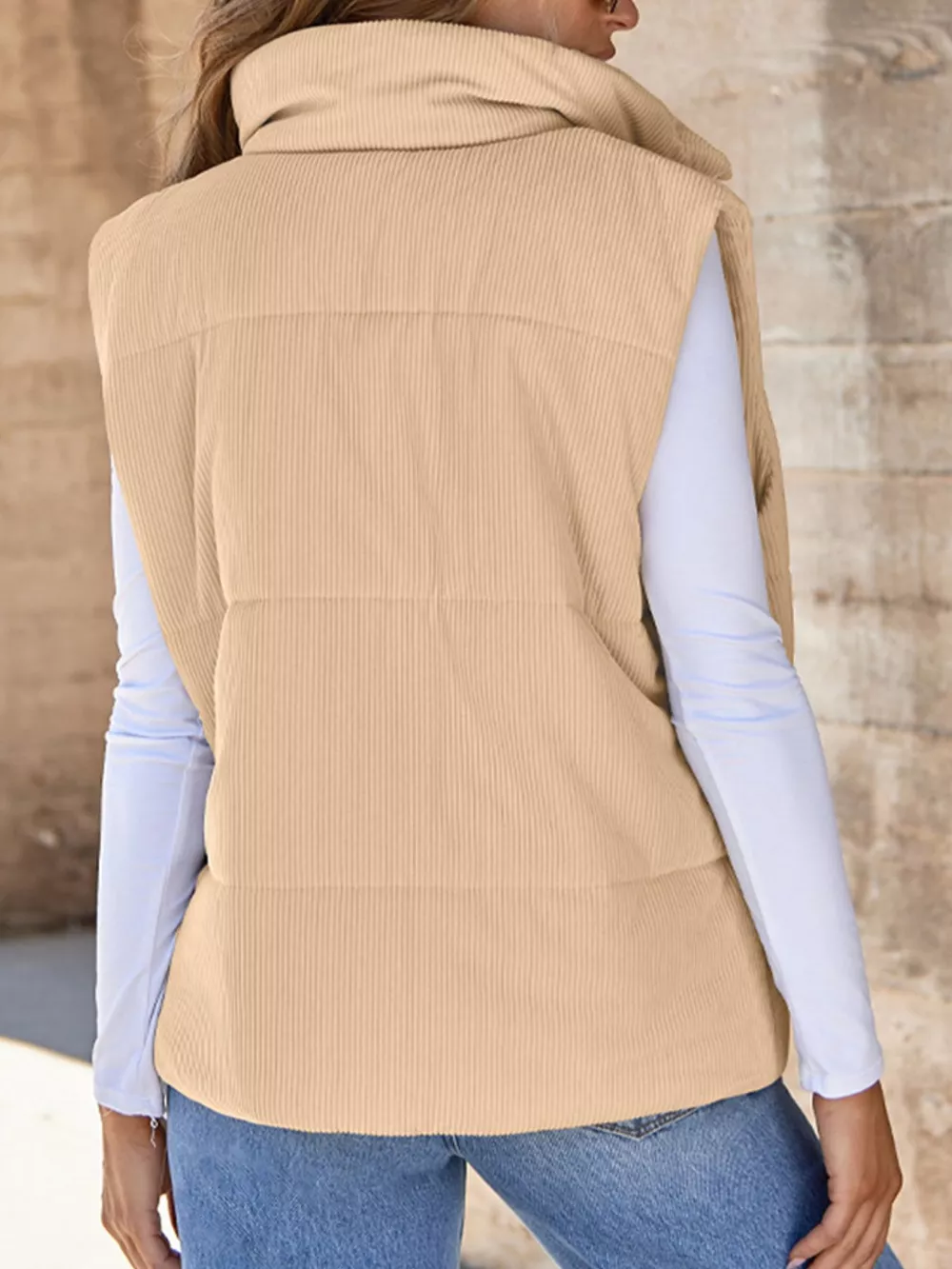 Corduroy Zip Up Vest Coat, image 24