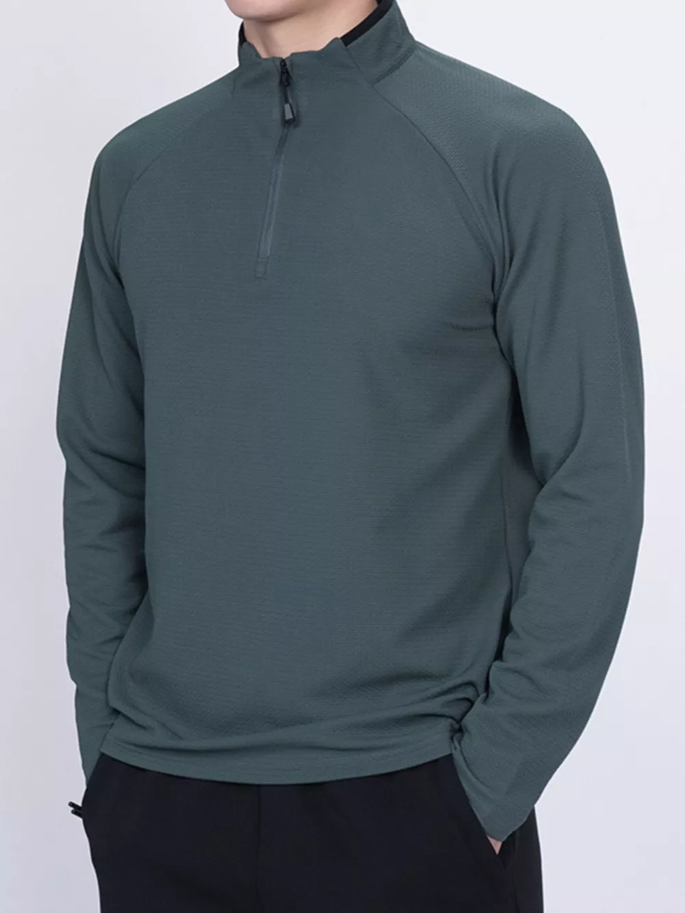 Men's Plus Size Casual Long Sleeve Quarter T-Shirt, image 6