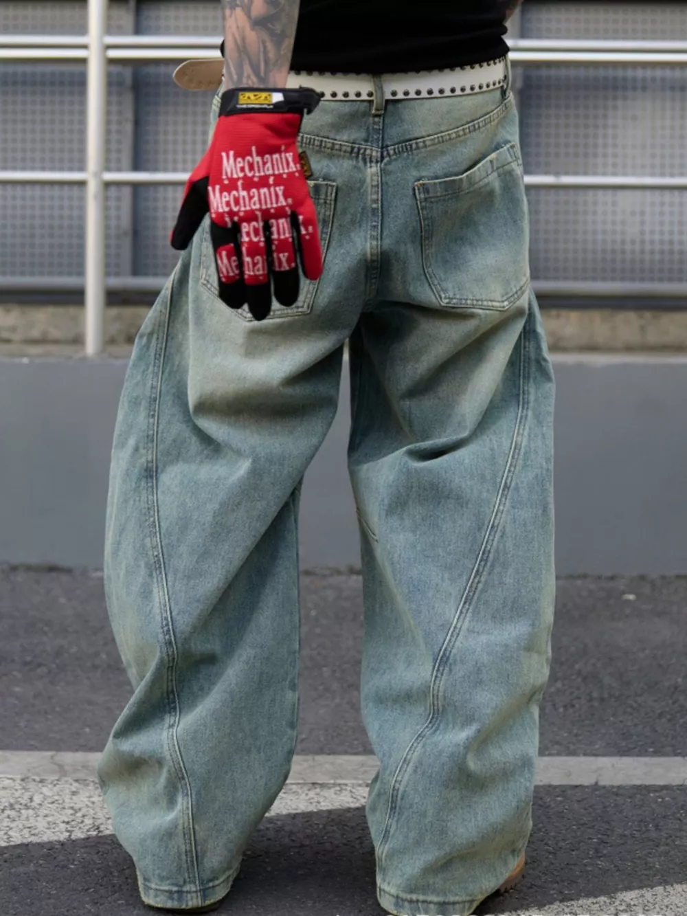 Men's Full Size Distressed Wide Leg Jeans Plus Size, image 3