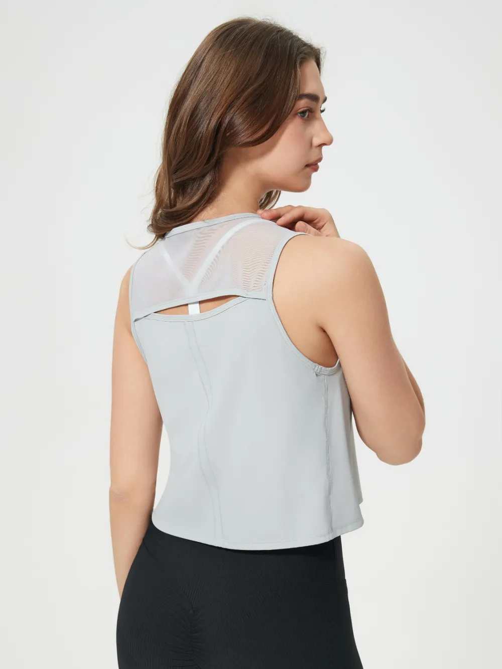 Round Neck Cropped Active Tank, image 32