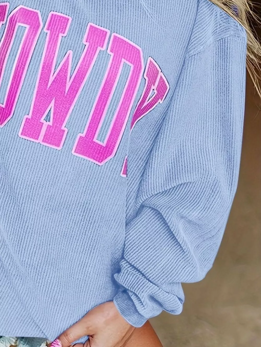 Full Size Howdy Round Neck Oversized Sweatshirt Plus Size, image 8
