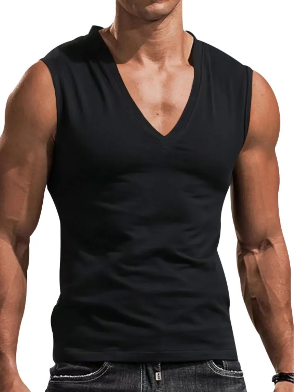 Men's Plus Size V-Neck Tank, image 6