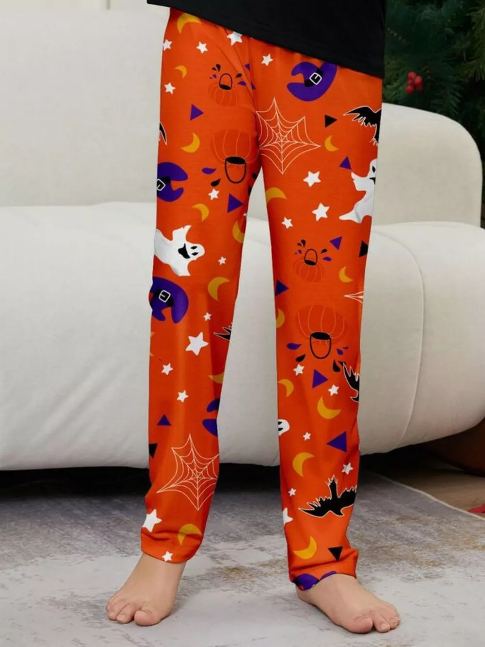 Full Size Halloween Family Matching Pajama Set with Ghost and Pumpkin Print Plus Size, image 10