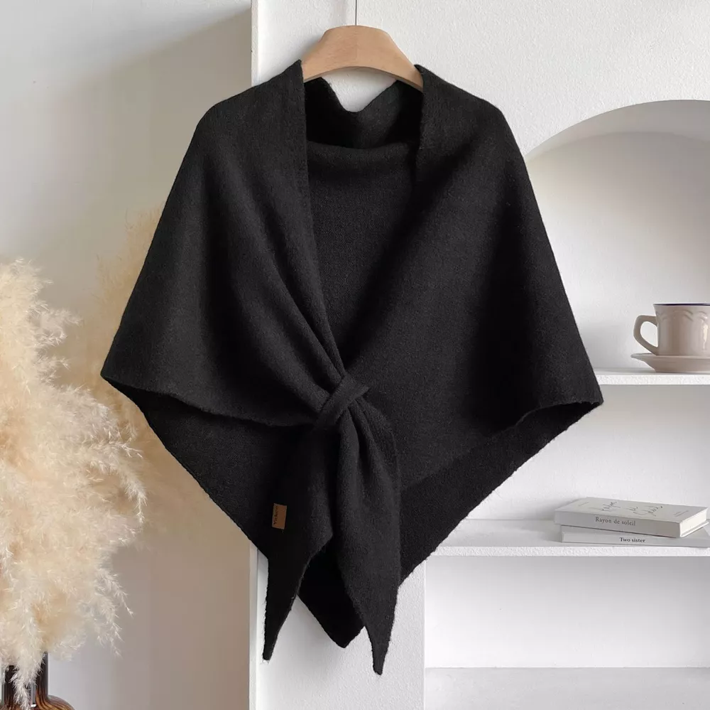 Knitted Solid Color Scarf Shawl, image 7