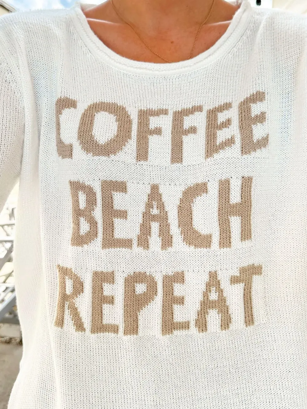 Letter Graphic Round Neck Long Sleeve Sweater, image 2