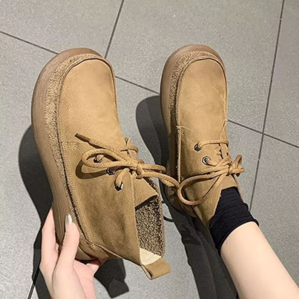 Round Toe Lace-Up Ankle Boots, image 8