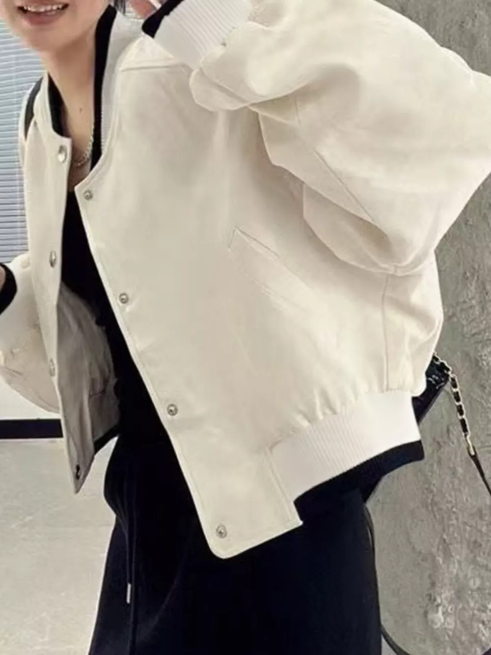Casual Snap Down Cropped Jacket, image 5
