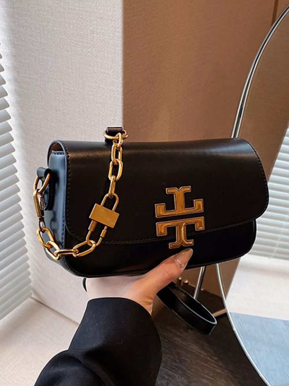 Leather Flap Crossbody Bag, image 3