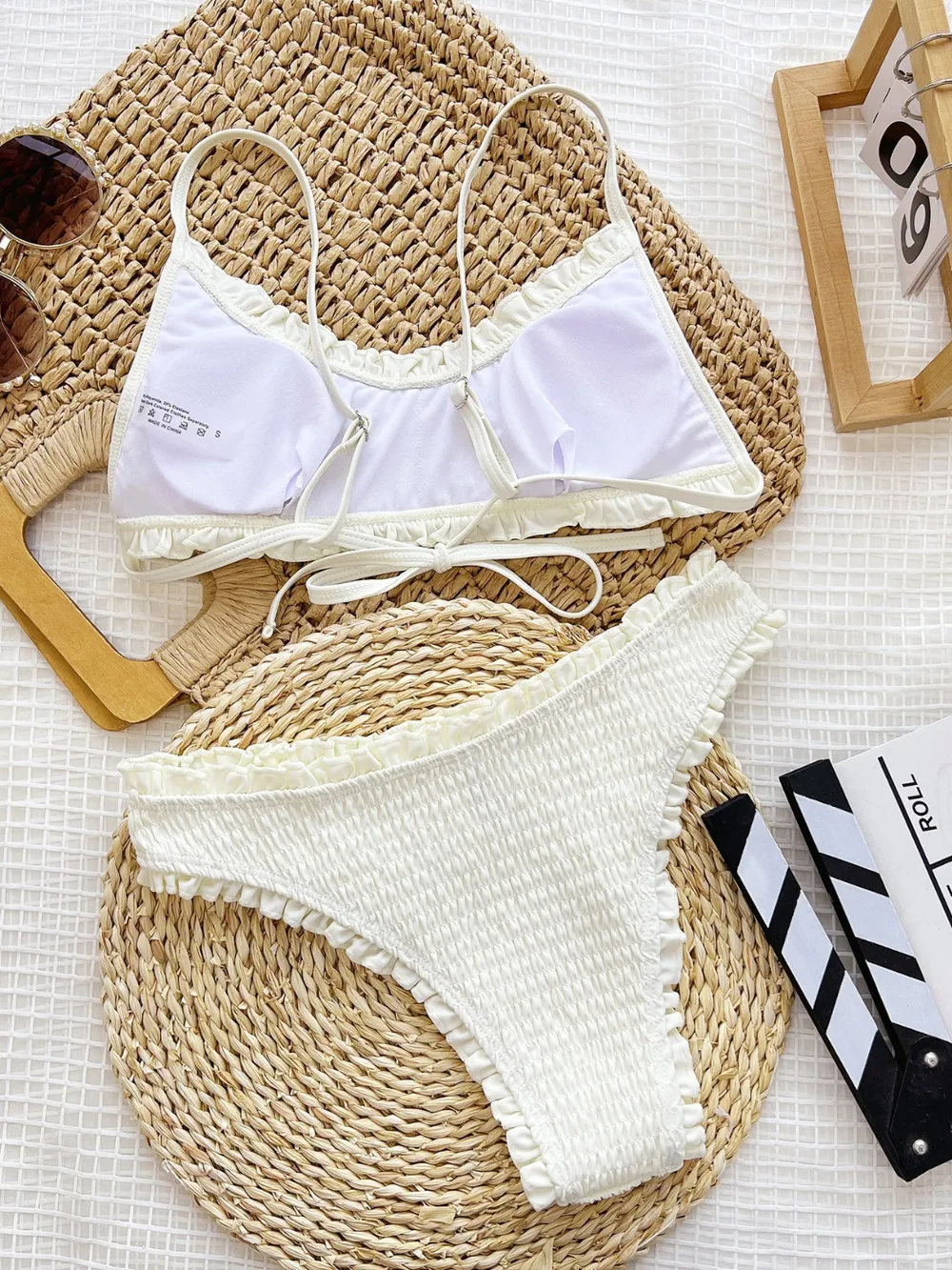 Frill Textured Spaghetti Strap Two-Piece Swim Set, image 4