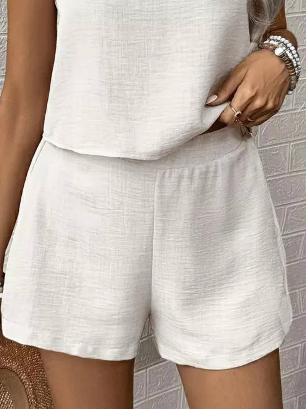 Round Neck Tank Top and Shorts Set, image 4