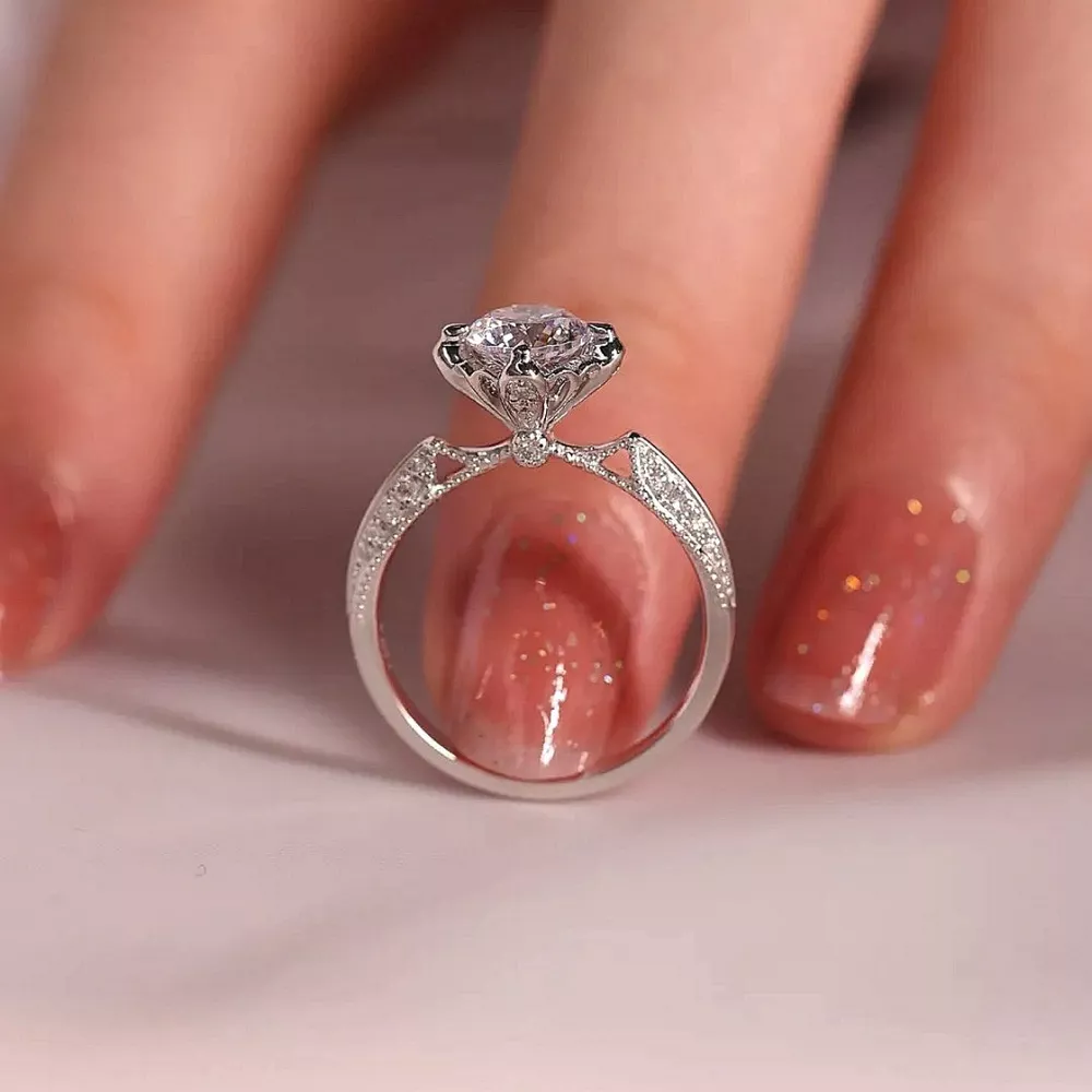 1 Carat Moissanite 925 Sterling Silver Ring, image 2