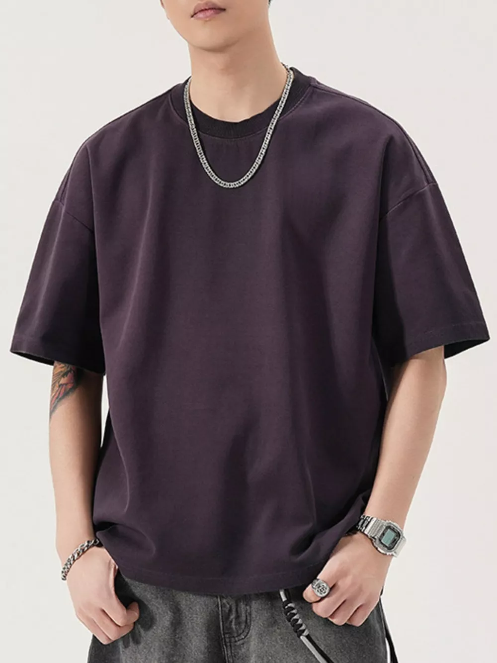Men's Full Size Oversized Round Neck T-Shirt Plus Size, image 3