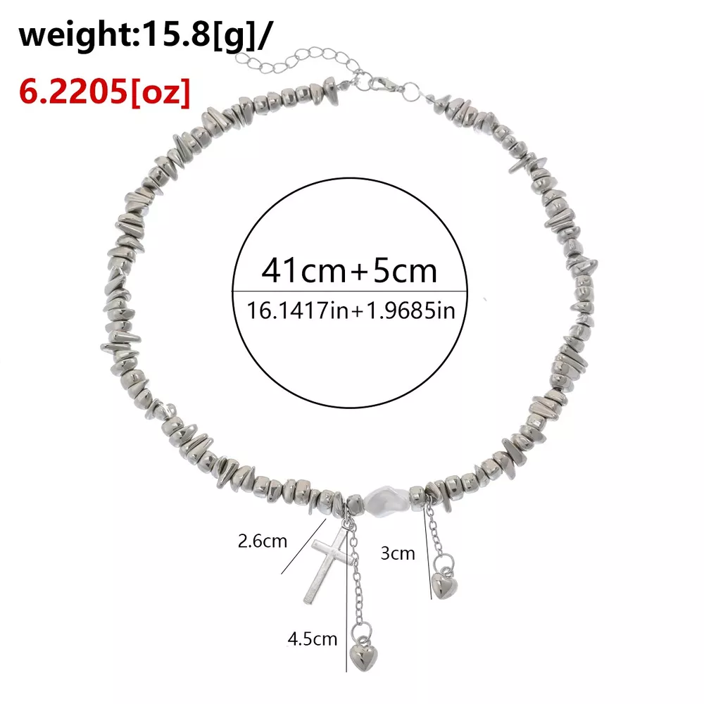 Chunky Chain Cross Pendant Necklace, image 10