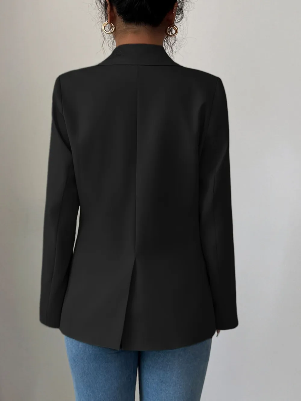 One Button Lapel Collar Blazer, image 7