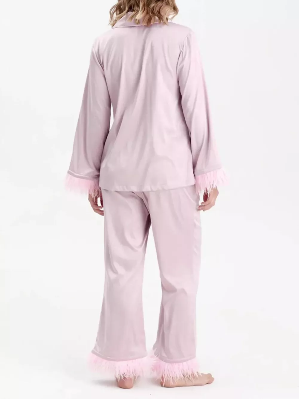 Silky Button Up Top and Pants Lounge Set, image 16