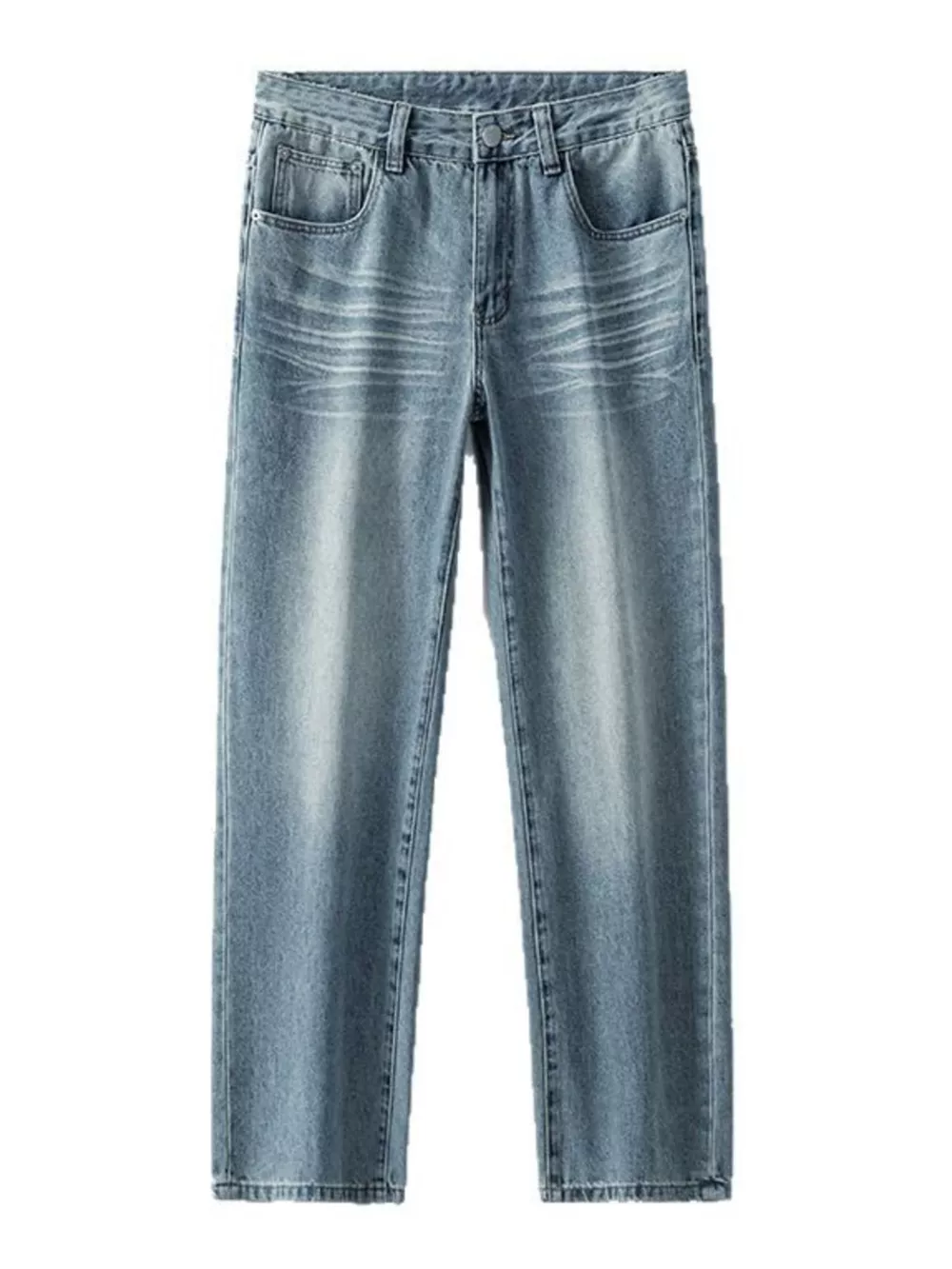Men's Wide Leg Washed Jeans, image 2