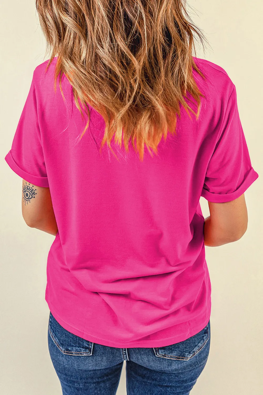 Sequin Bow Round Neck Short Sleeve T-Shirt, image 4