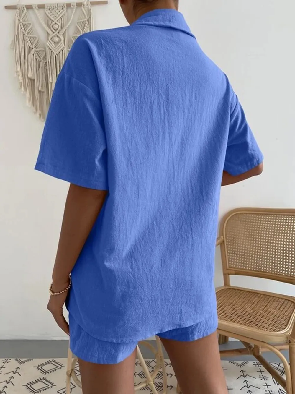 Button Up Short Sleeve Shirt and Shorts Set, image 11