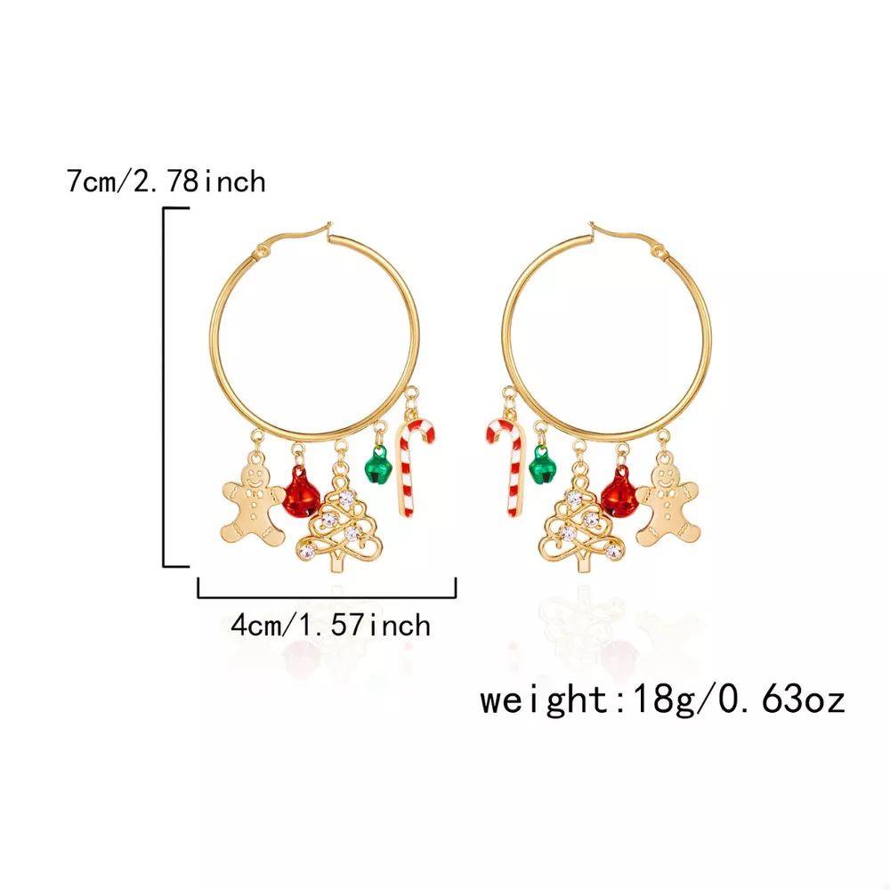 Christmas Theme Hoop Earrings, image 5