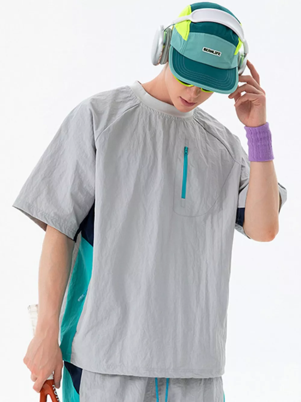 Men's Contrast Round Neck Short Sleeve T-Shirt, image 14
