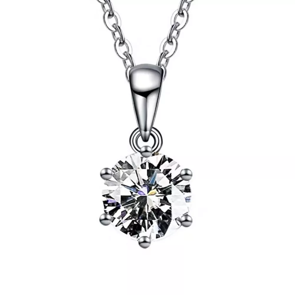 5 Carat Moissanite 925 Sterling Silver Pendant Necklace, image 6