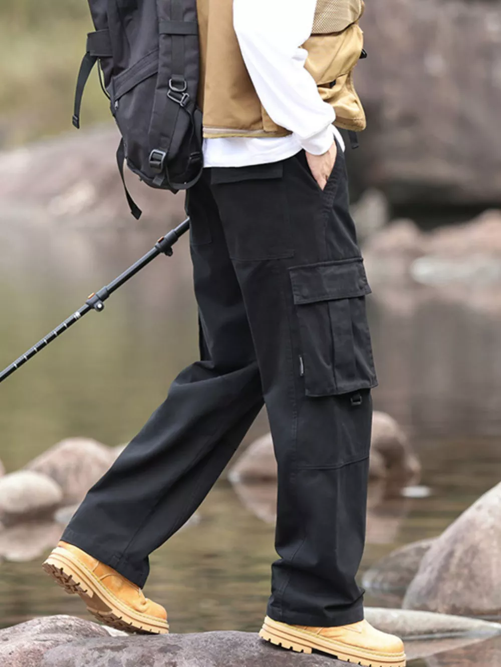Men's Plus Size Relaxed Fit Cargo Pants, image 2