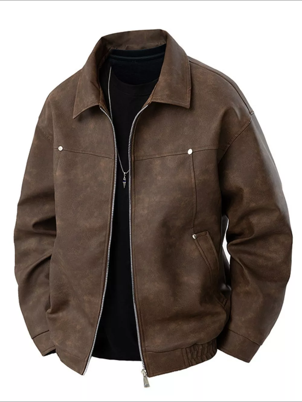 Men's Plus Size Zip Up Bomber Jacket, image 2
