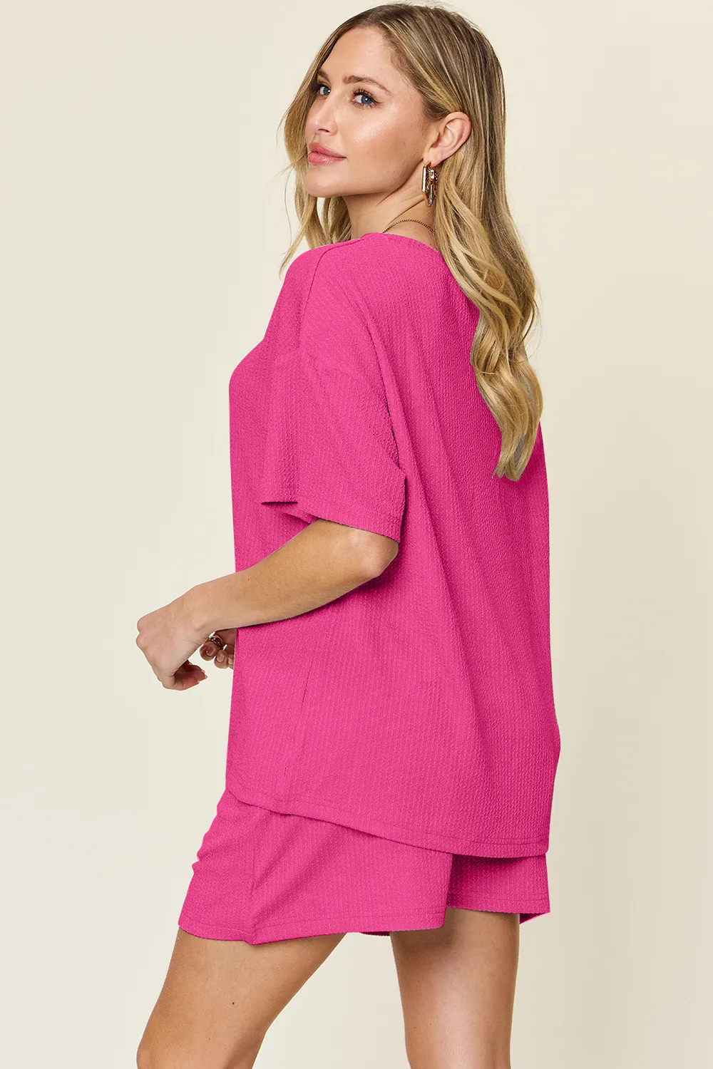Basic style Round Neck Solid Set, image 12