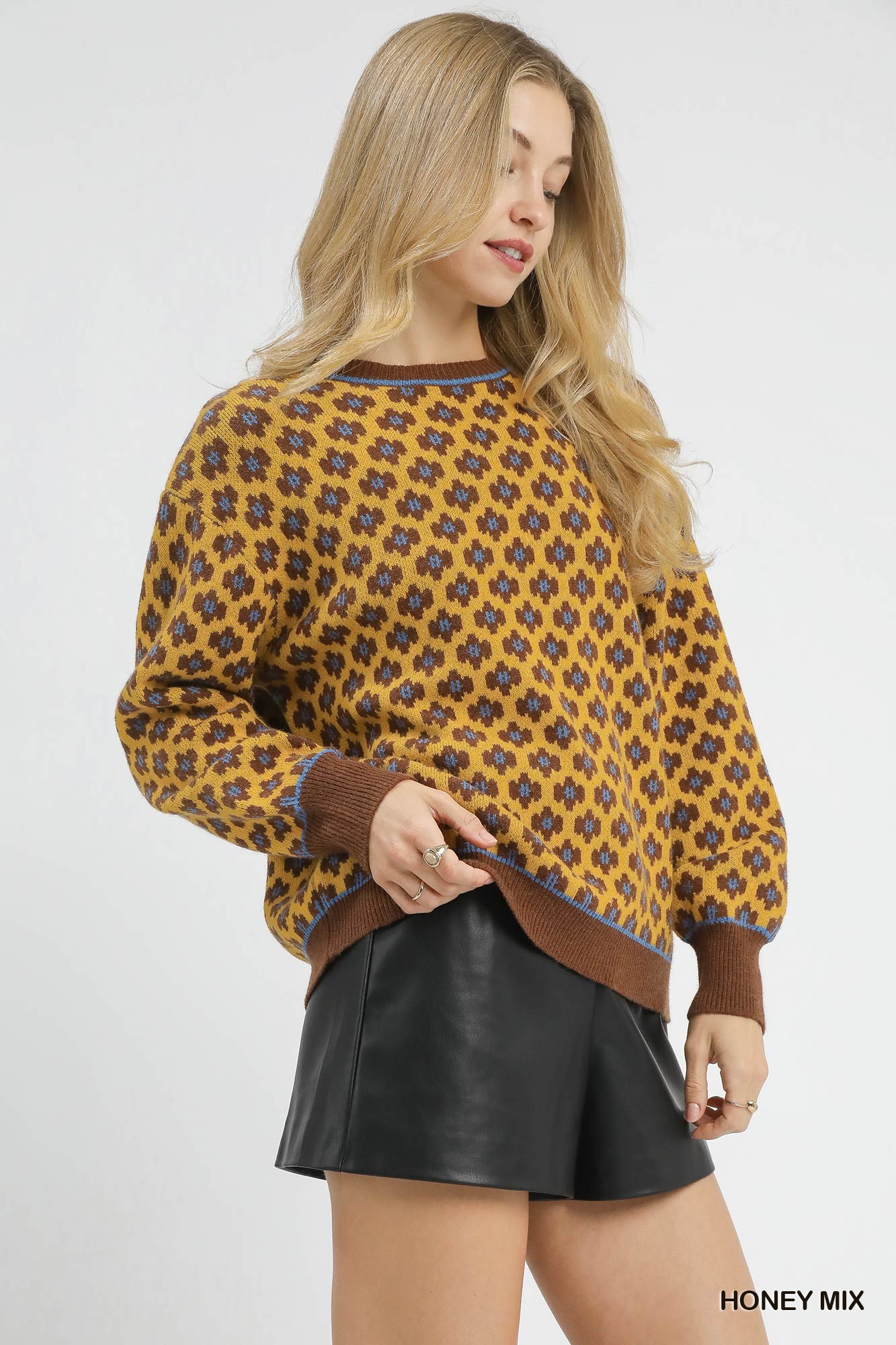 Abstract Print Crew Neck Sweater, image 2