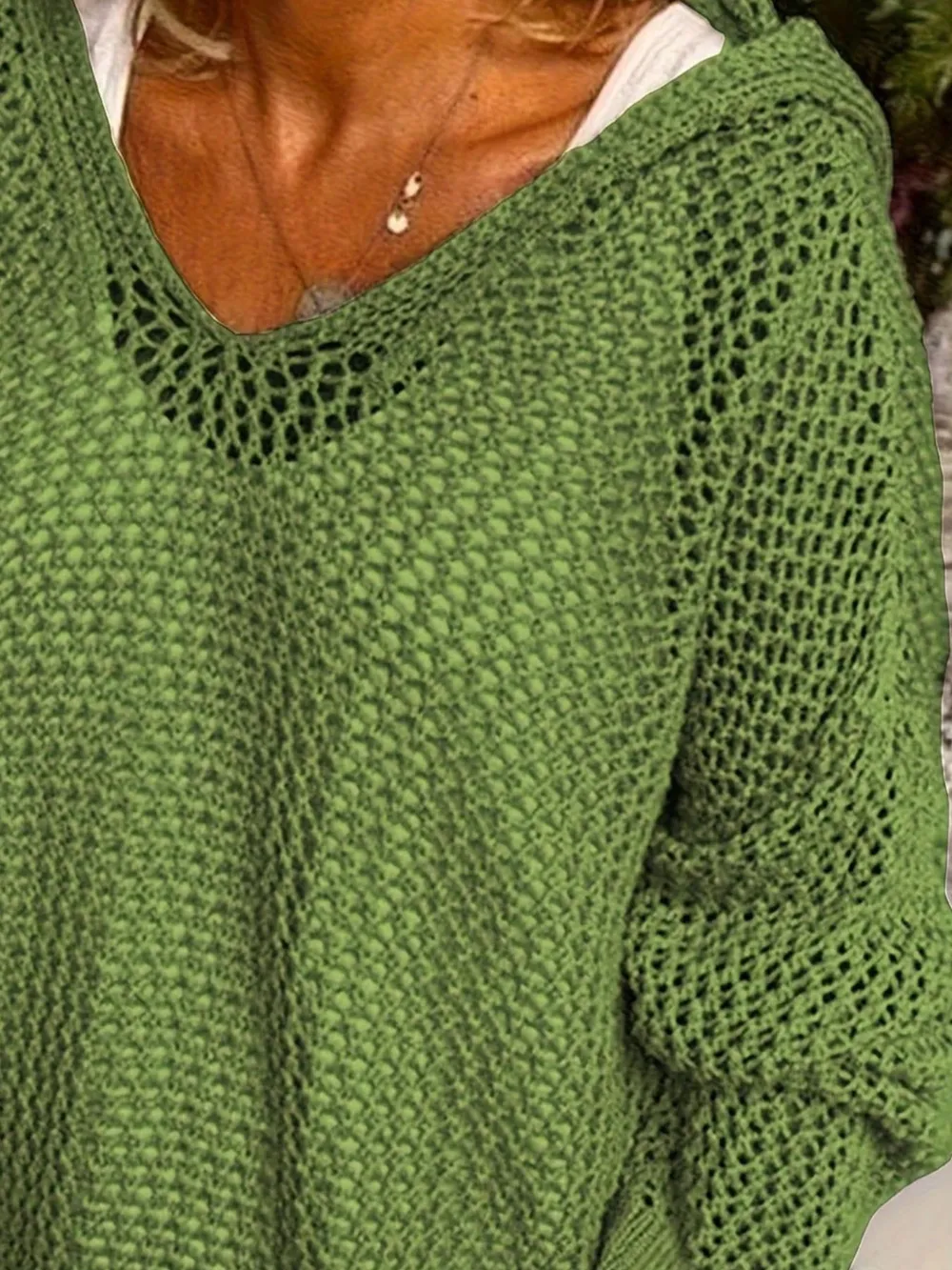 Openwork Long Sleeve Hooded Knit Cover Up, image 7