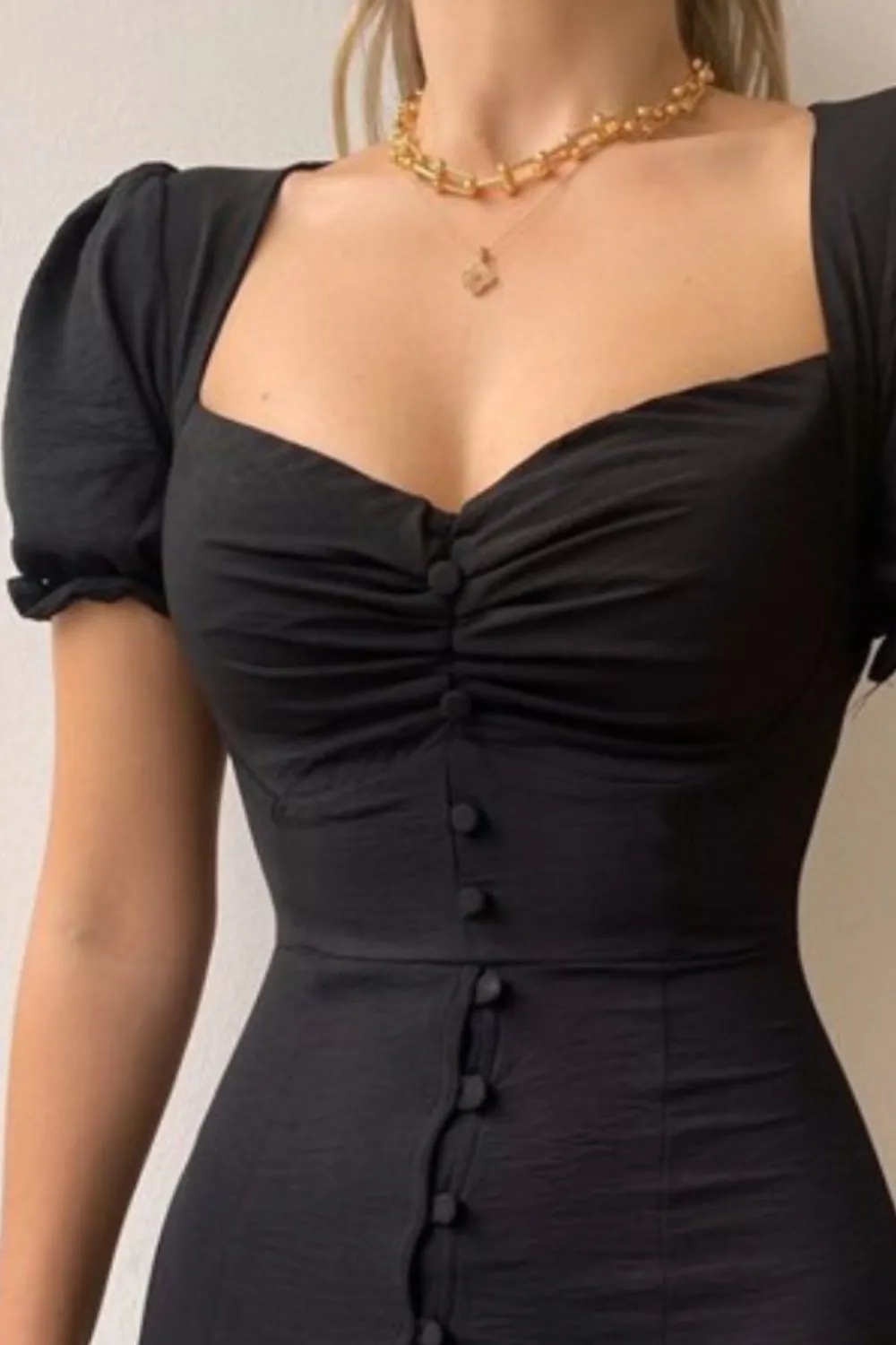 Sweetheart Neck Short Sleeve Dress, image 11