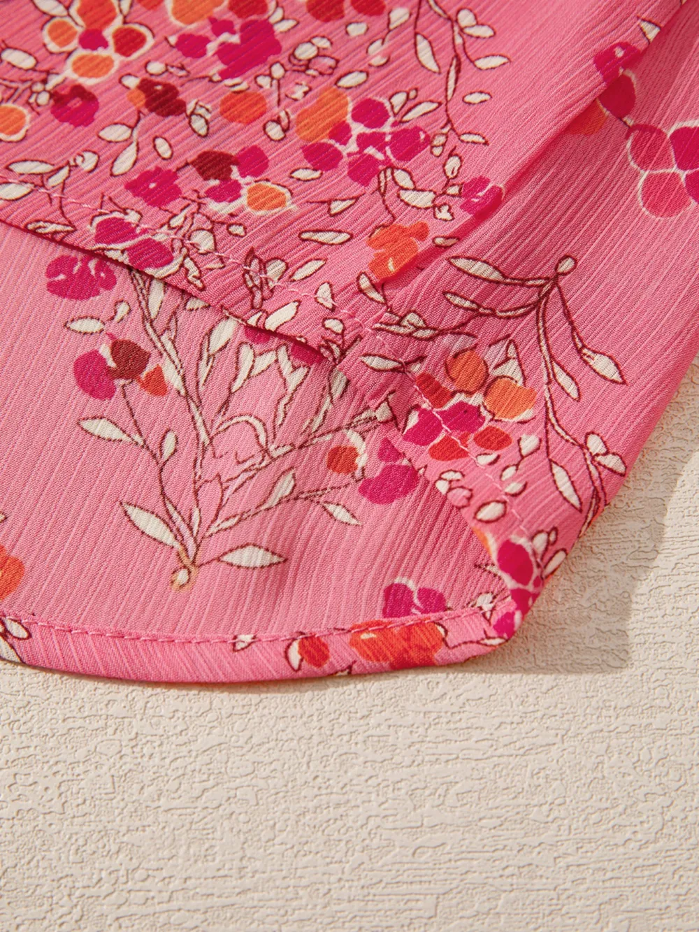 Floral Print Lantern Sleeve Loose Shirt, image 9