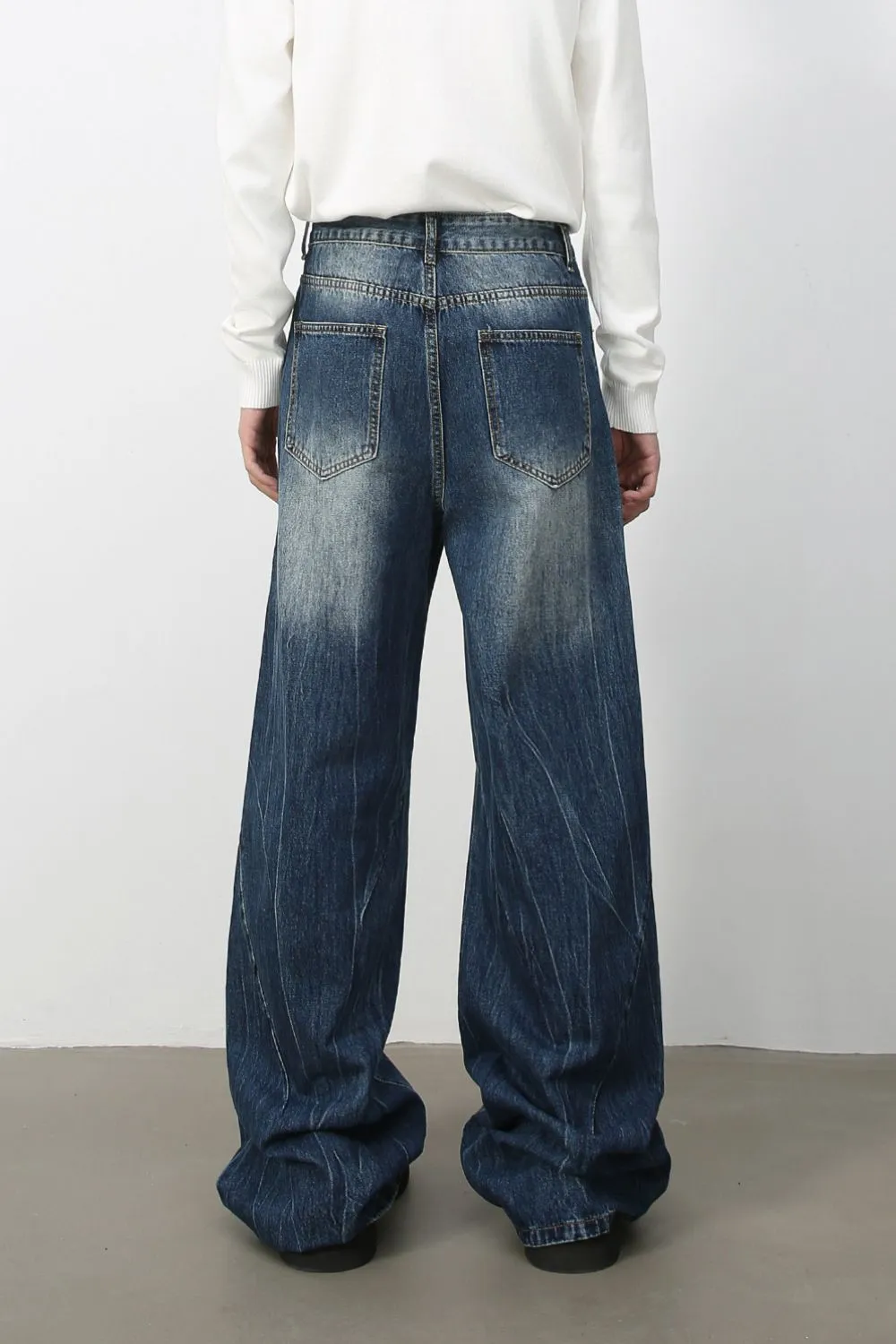Men's Wide Leg Jeans with Pockets, image 4