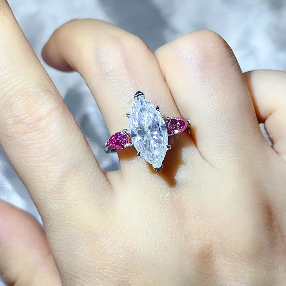 6 Carat 925 Sterling Silver Moissanite Ring, image 3