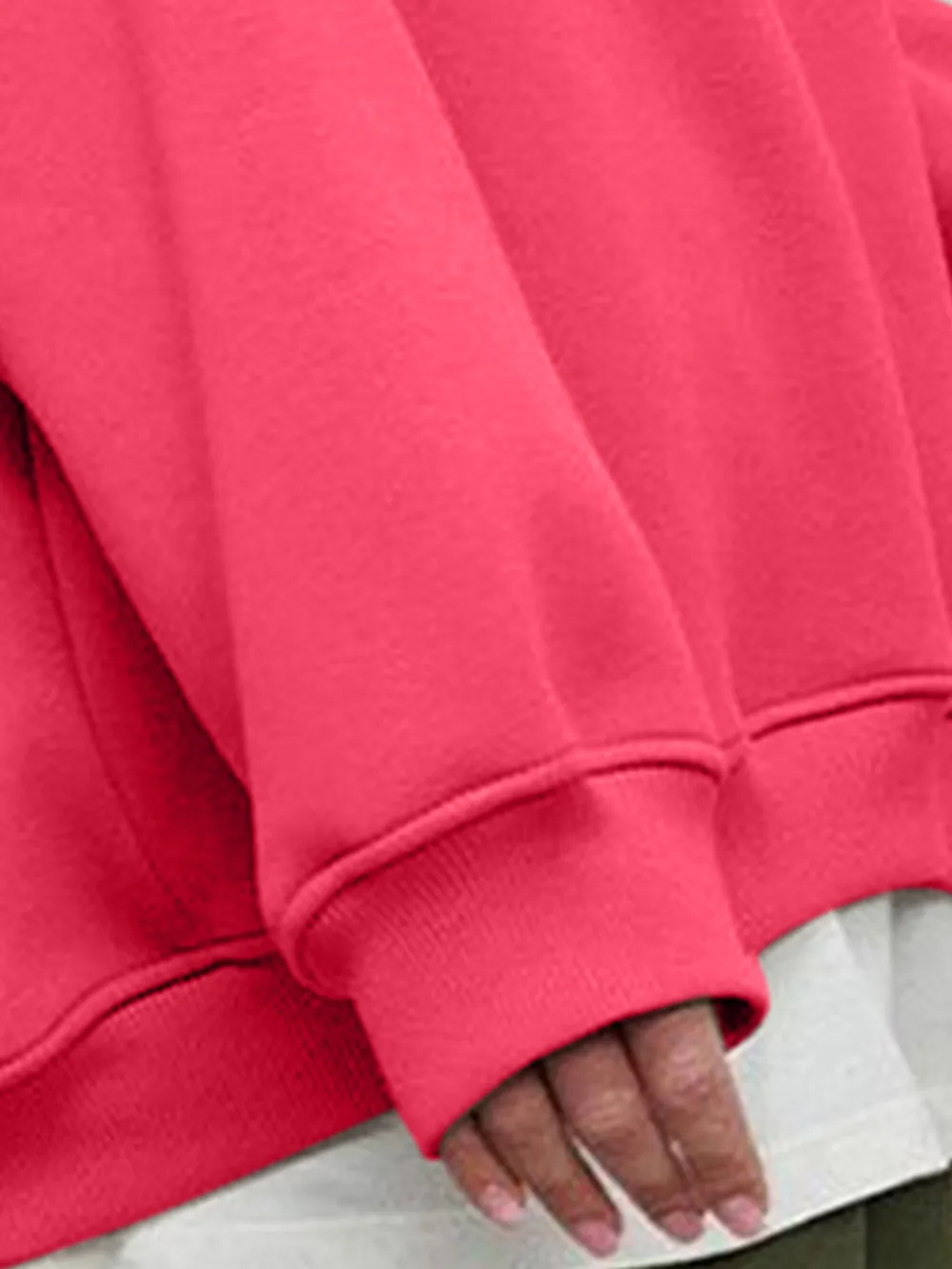 Round Neck Dropped Shoulder Long Sleeve Sweatshirt, image 36