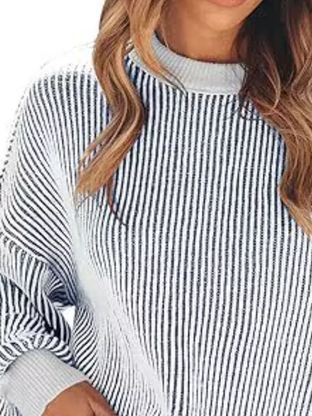 Stripe Dropped Shoulder Sweater, image 2