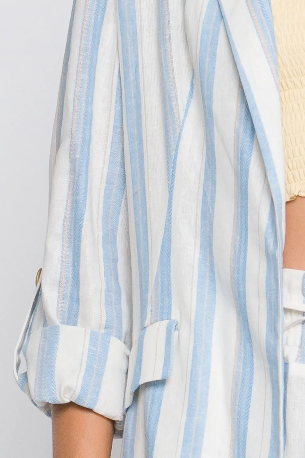 Linen Woven Striped Blazer, image 4