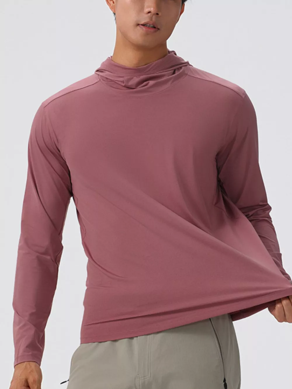 Men's Solid Color Long Sleeve Hoodie, image 12