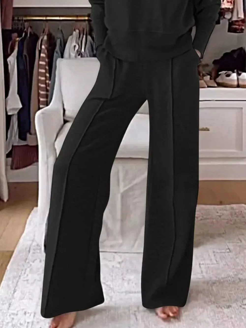 Full Size Cozy V-Neck Top and Pants Set Plus Size, image 6