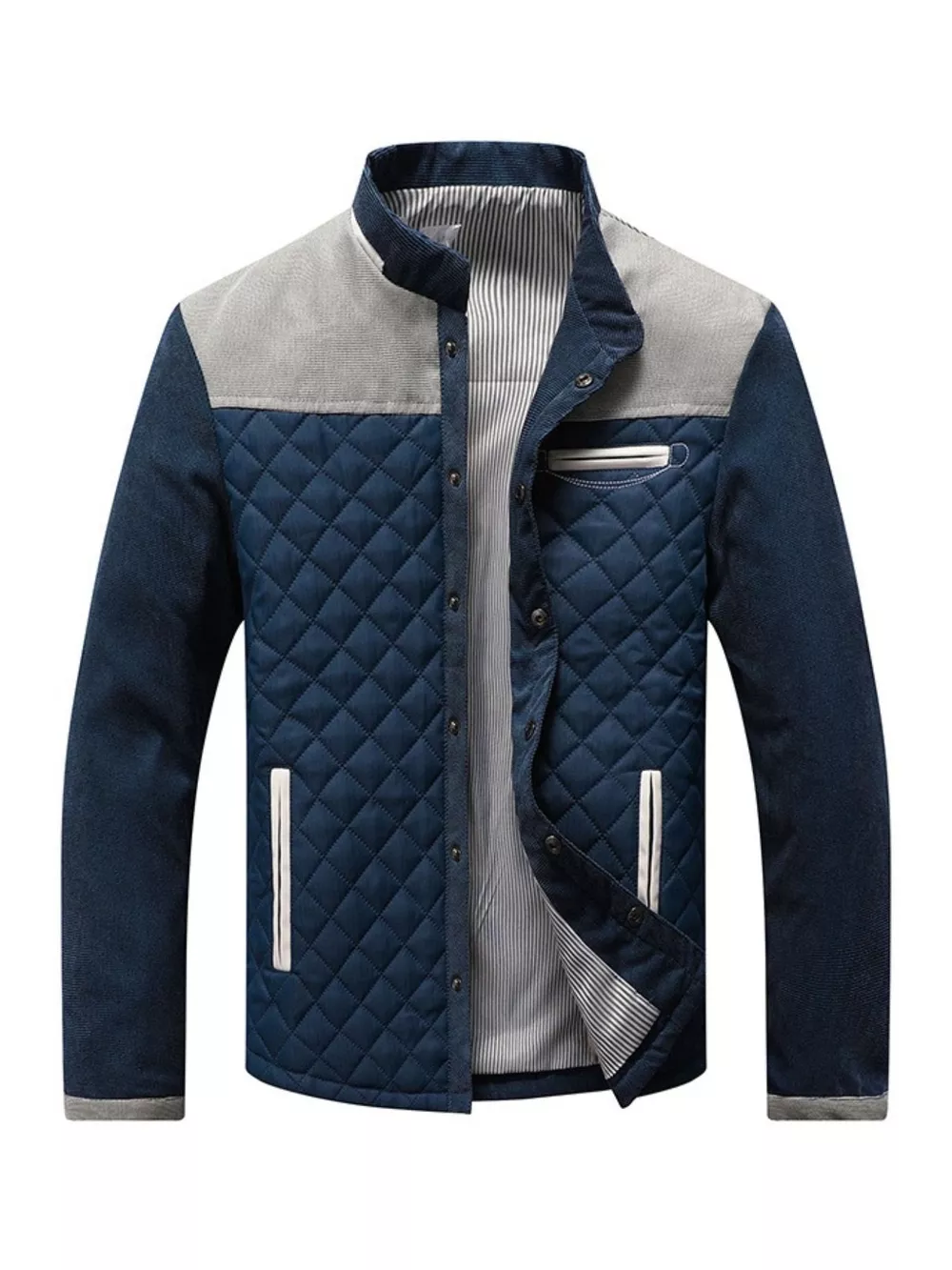 Men's Full Size Quilted Snap Down Jacket Plus Size, image 3