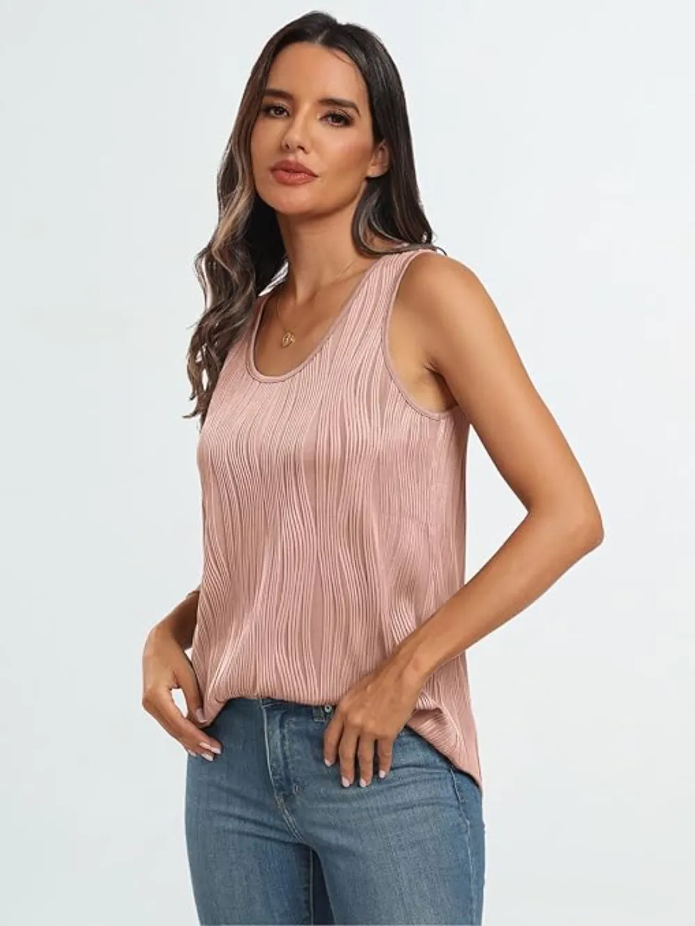 Round Neck Wide Strap Tank, image 10