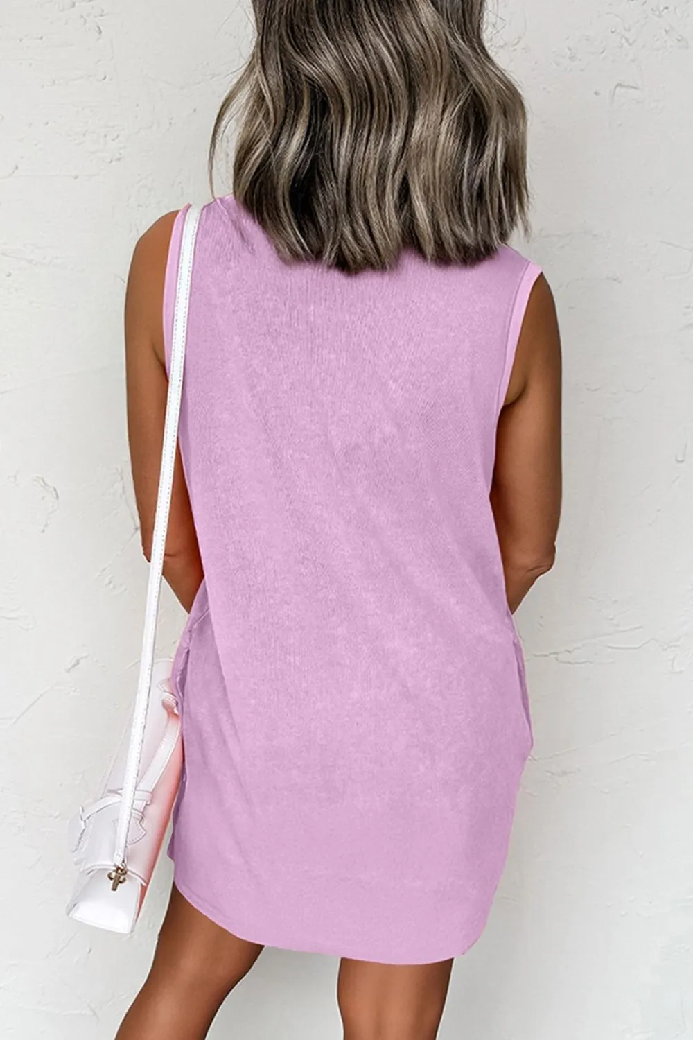 Round Neck Sleeveless Mini Dress with Pockets, image 7