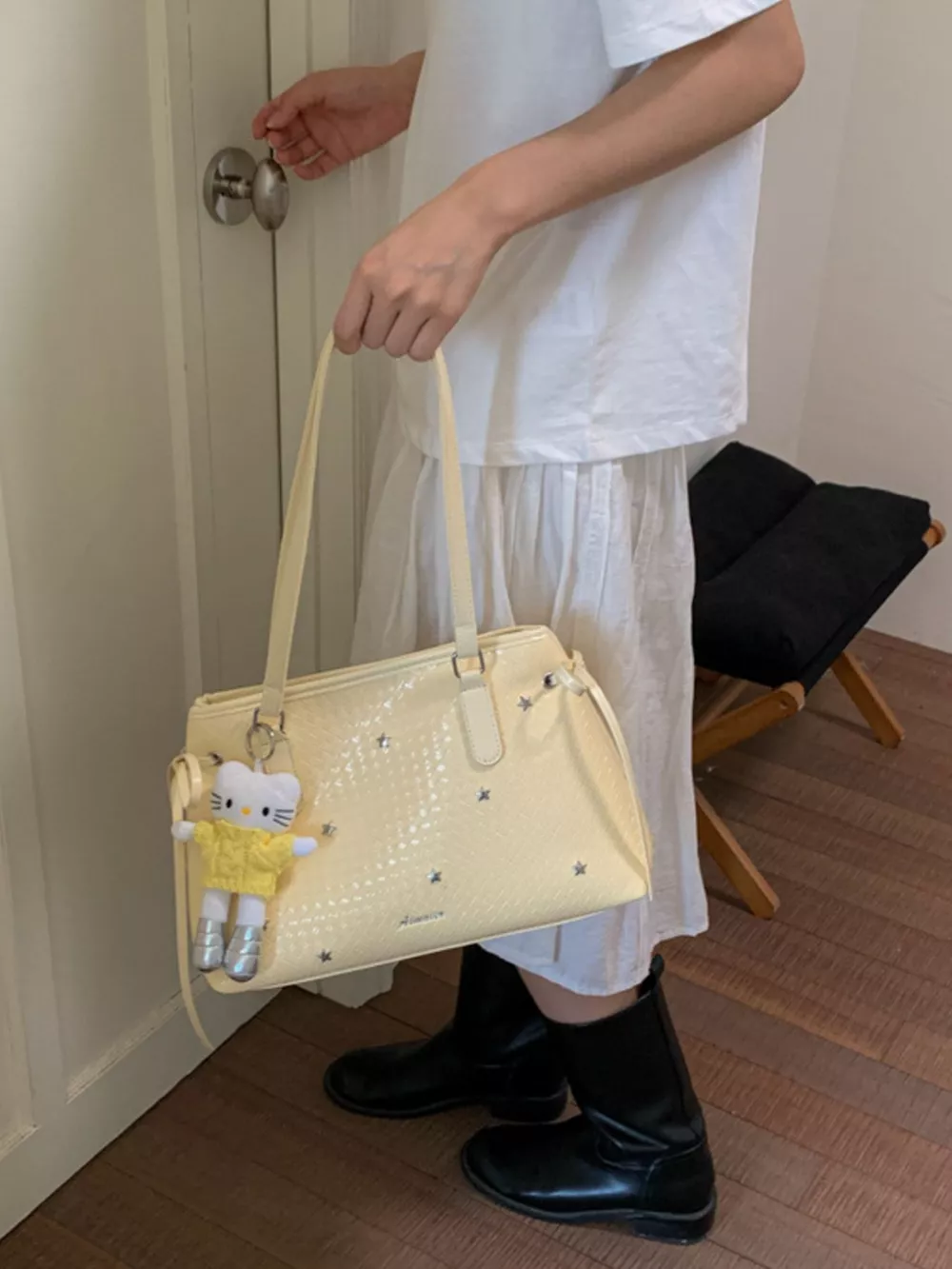 PU Leather Convertible Tote Bag, image 5