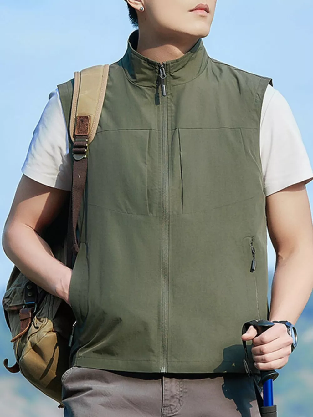 Men's Plus Size Lightweight Zip Up Vest, image 8