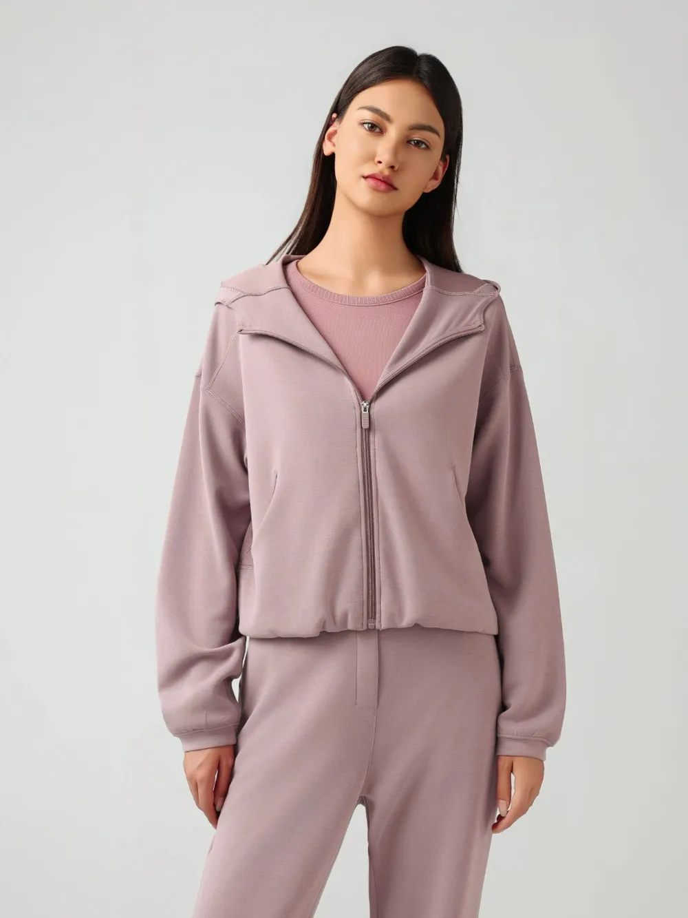 Zip Up Dropped Shouder Active Hooded, image 21